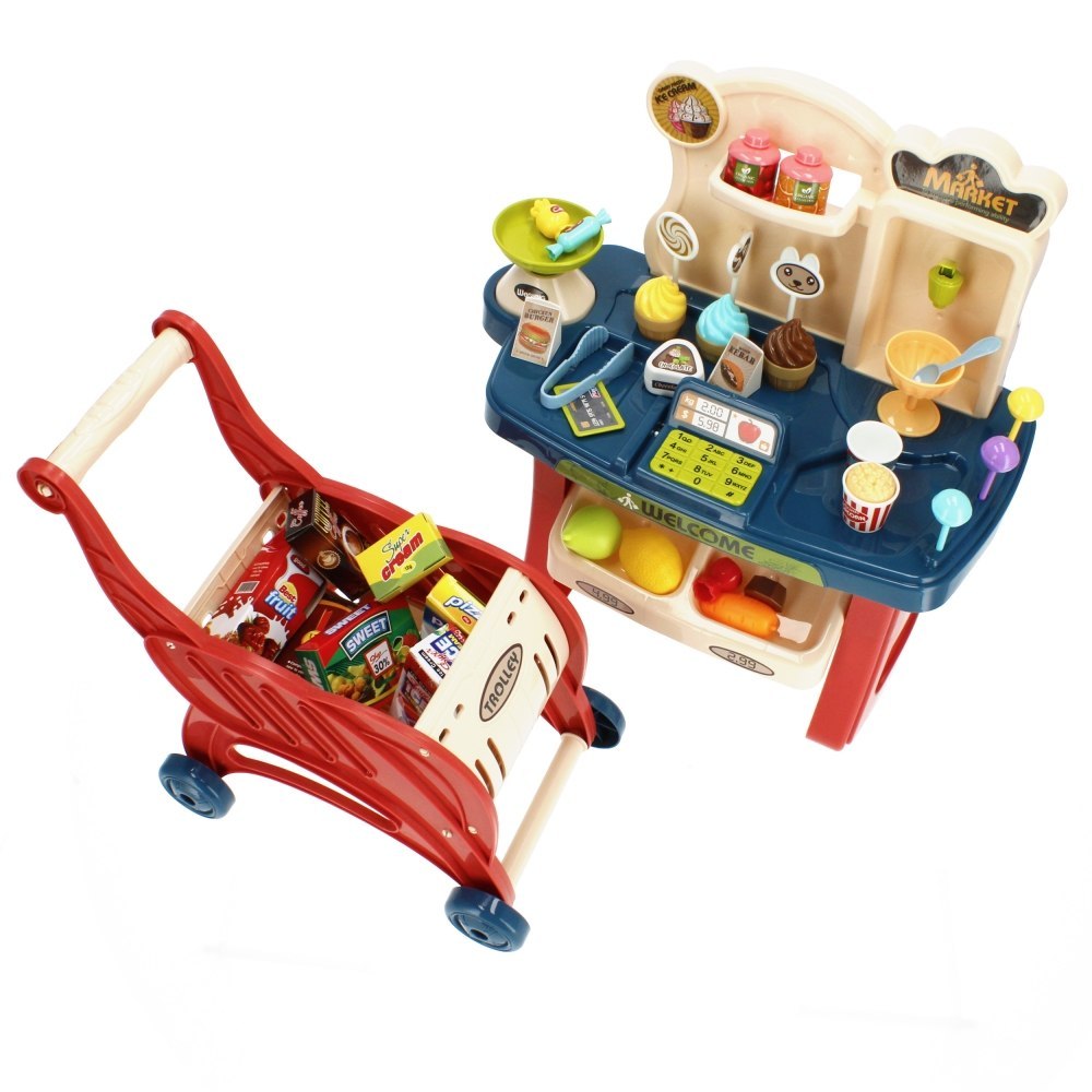 SUPERMARKET TROLLEY WITH ACCESSORIES MEGA CREATIVE 482744